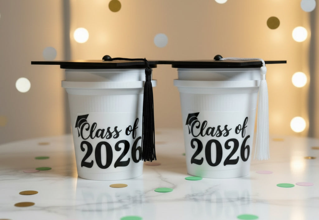 Class of 2026 Graduation Bucket with Cap and tassel