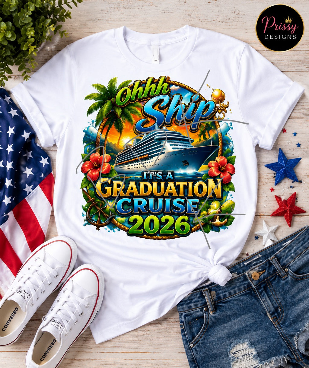 Ohhh Ship Graduation Cruise 2026 Custom T-Shirt