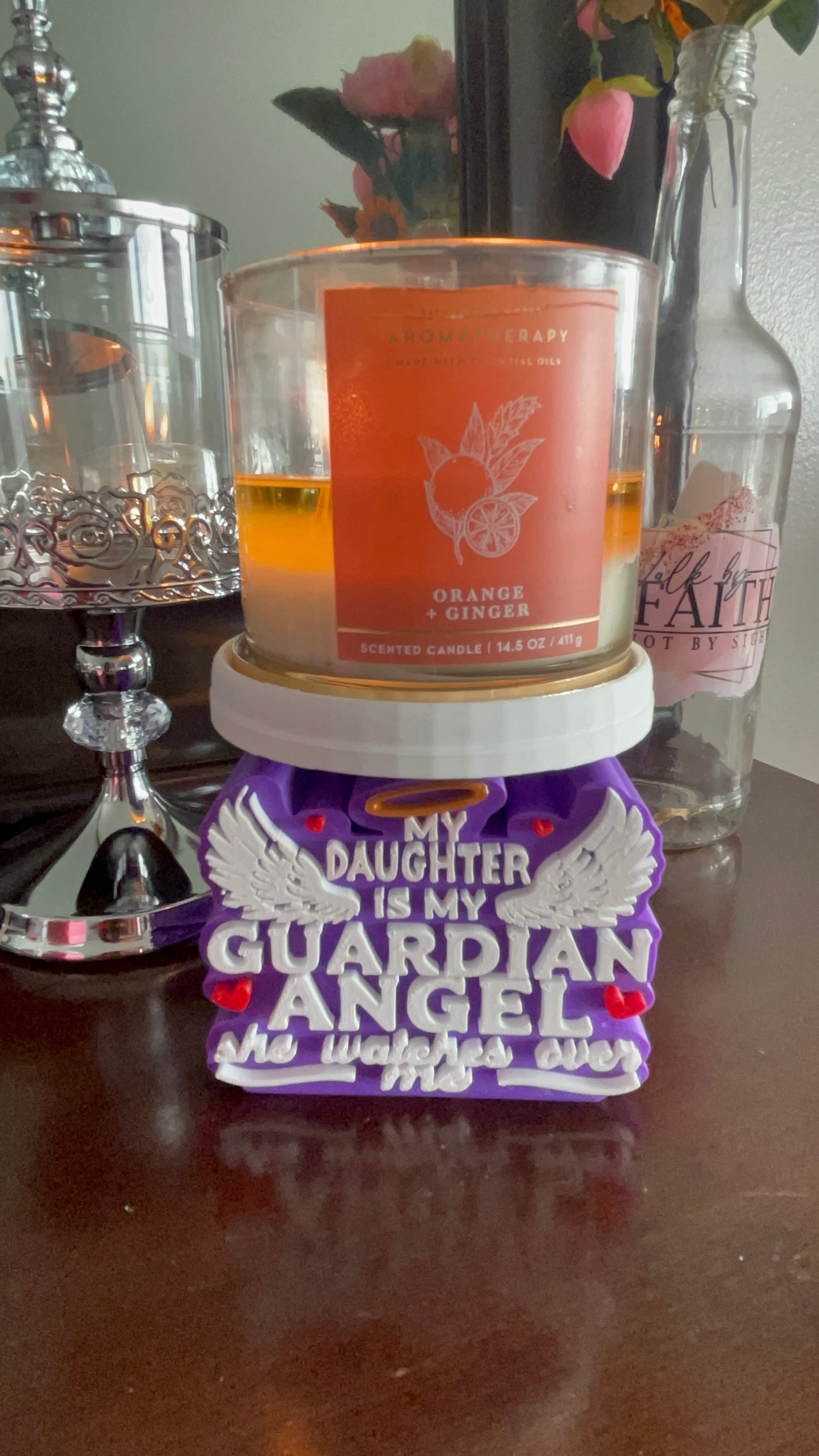 My Mom Is My Guardian Angel Candle Holder