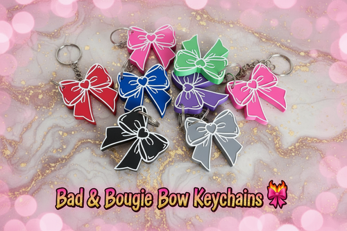 Bad & Bougie Bow Keychain Can Openers Light Background