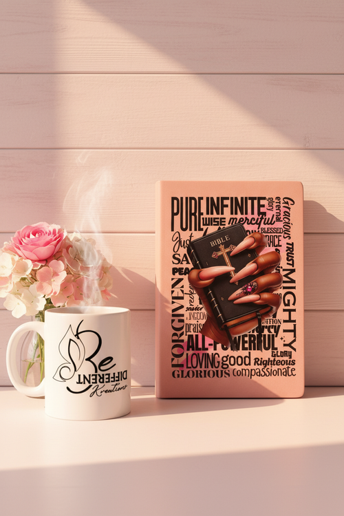 Bible Hand Journal - Pink Floral Background