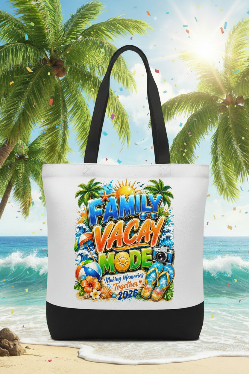Family Vacay Mode Tote - Short Straps