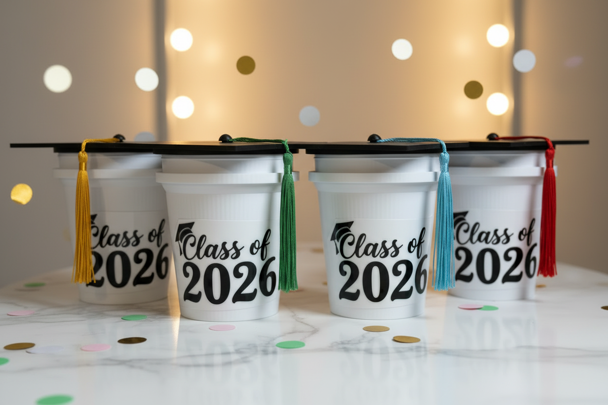 Four Graduation Buckets Together