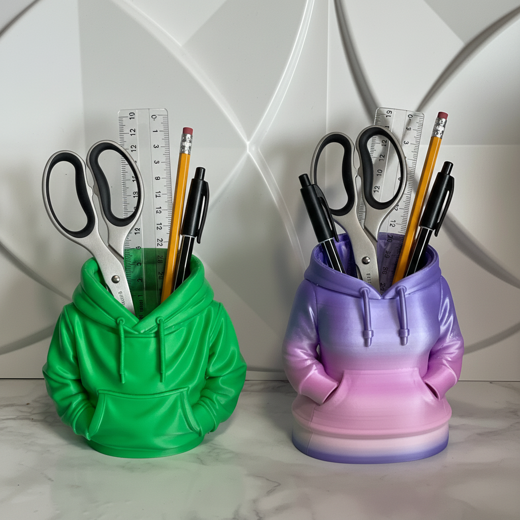 Green and Pink/Purple Rainbow Hoodie Pen Holders