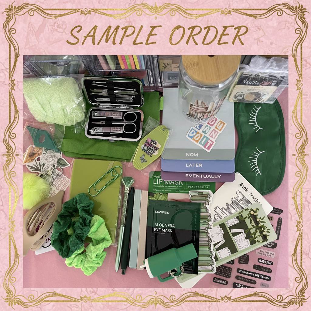 Green stationery sample order