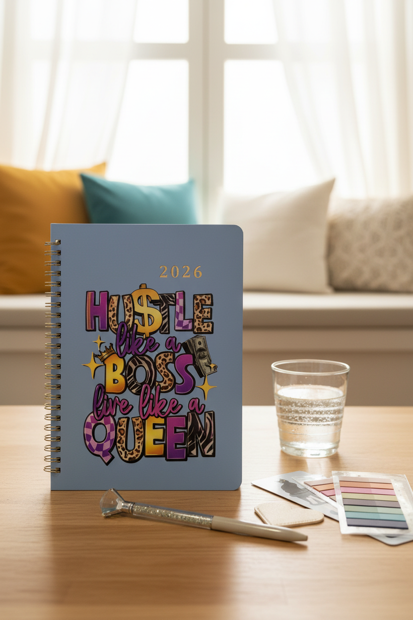 Hustle Like a Boss Live Like a Queen - Window Seat Background