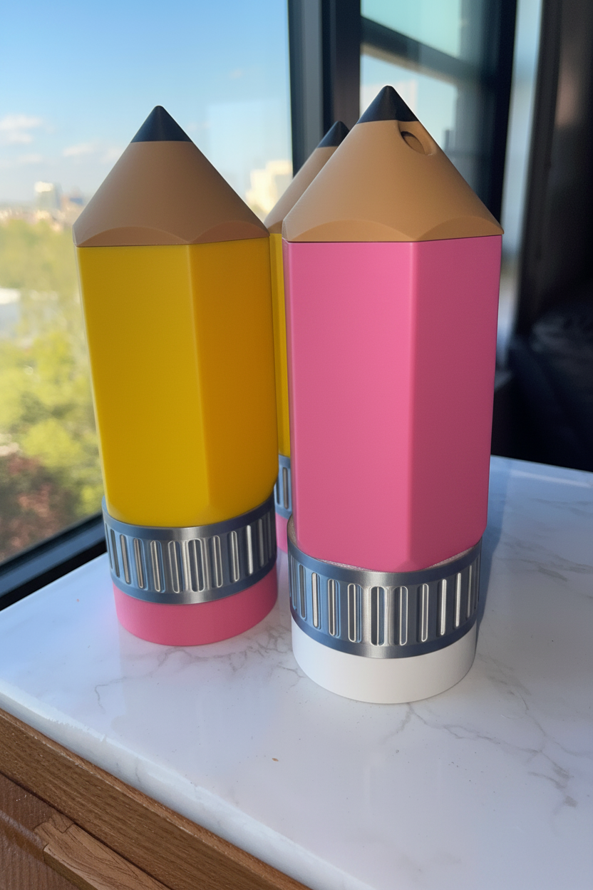 Pencil Tumblers - Yellow and Pink