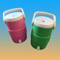 Pink and Green Koozies on Gradient Background