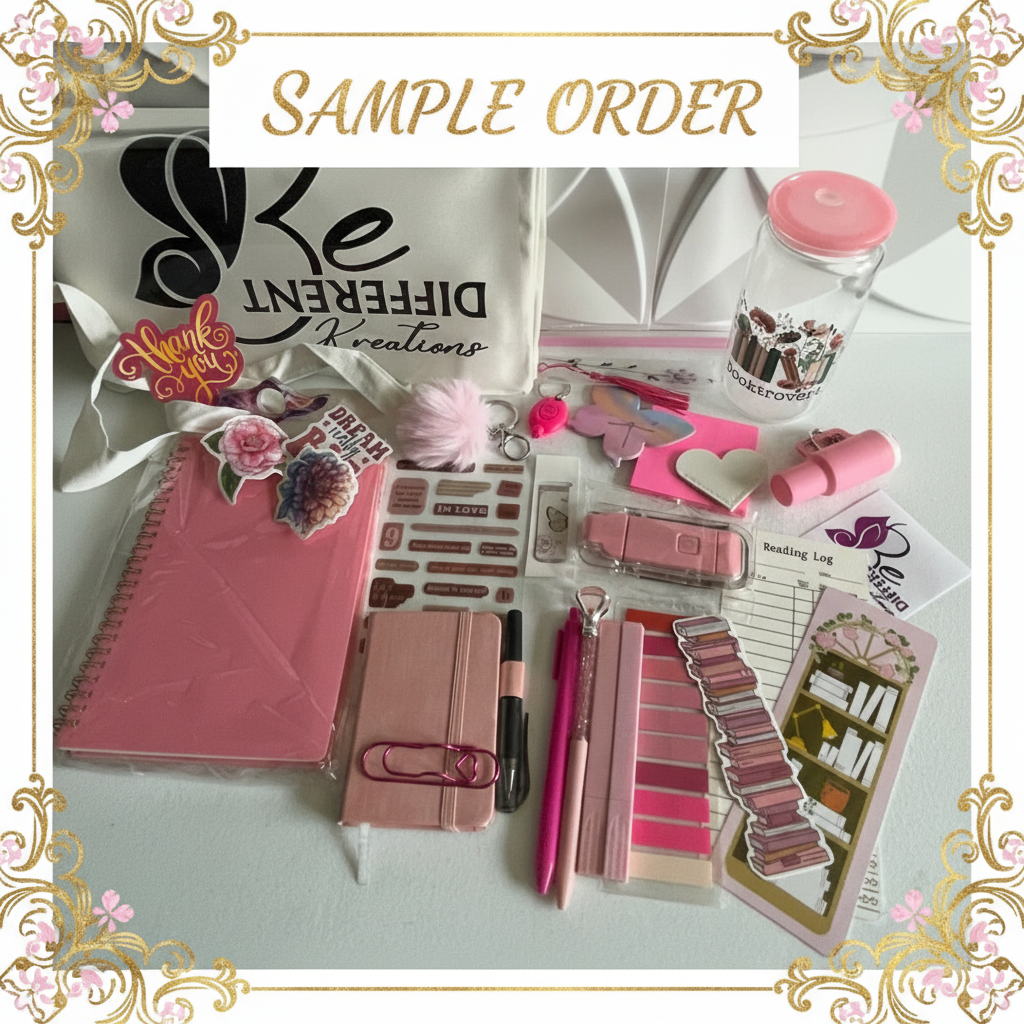 Pink stationery sample order