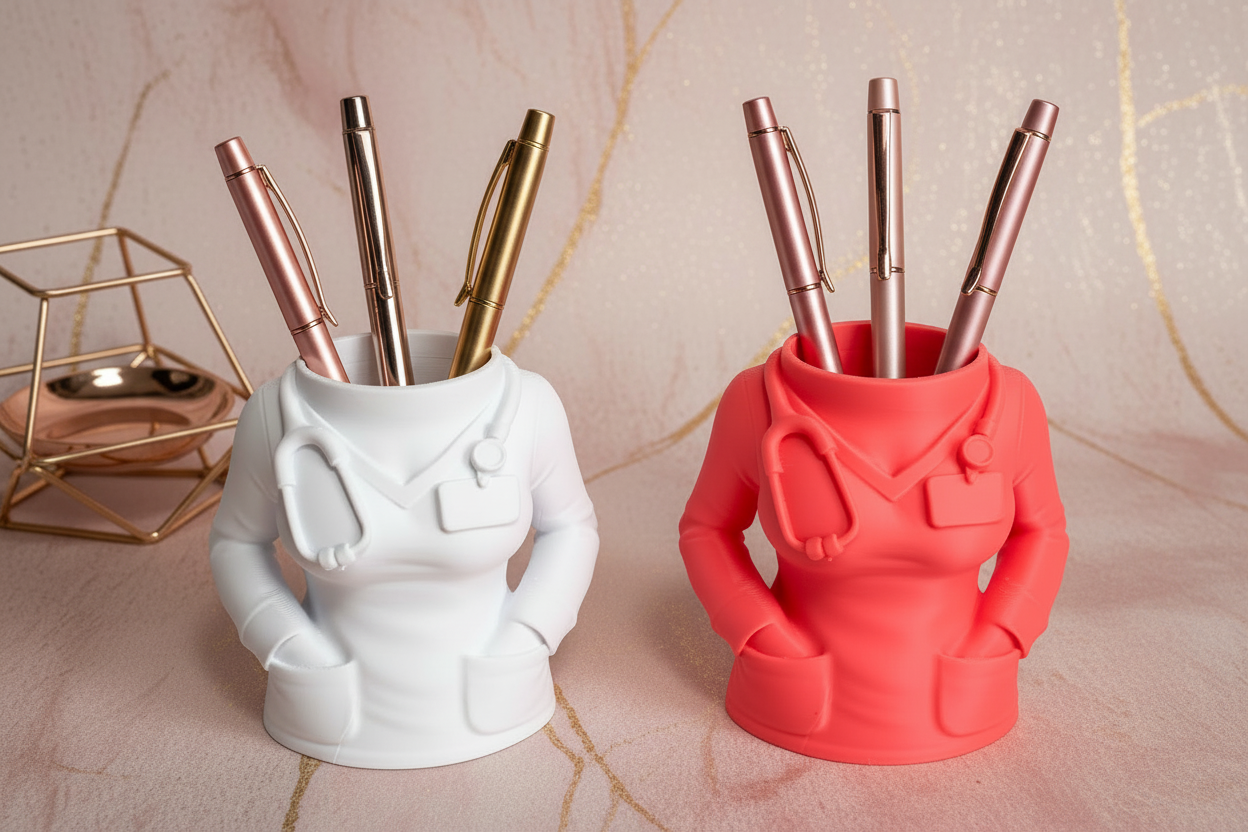 Premium pens in decorative cups