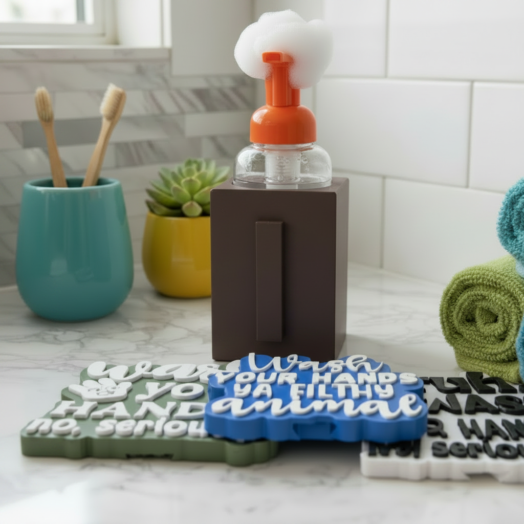 Soap holder with dark brown base