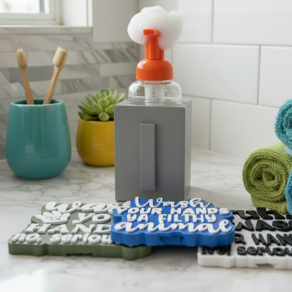 Soap holder with grey base