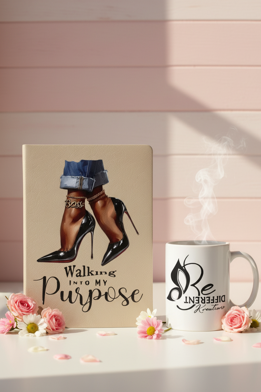 Walking Into My Purpose - Pink Floral Background